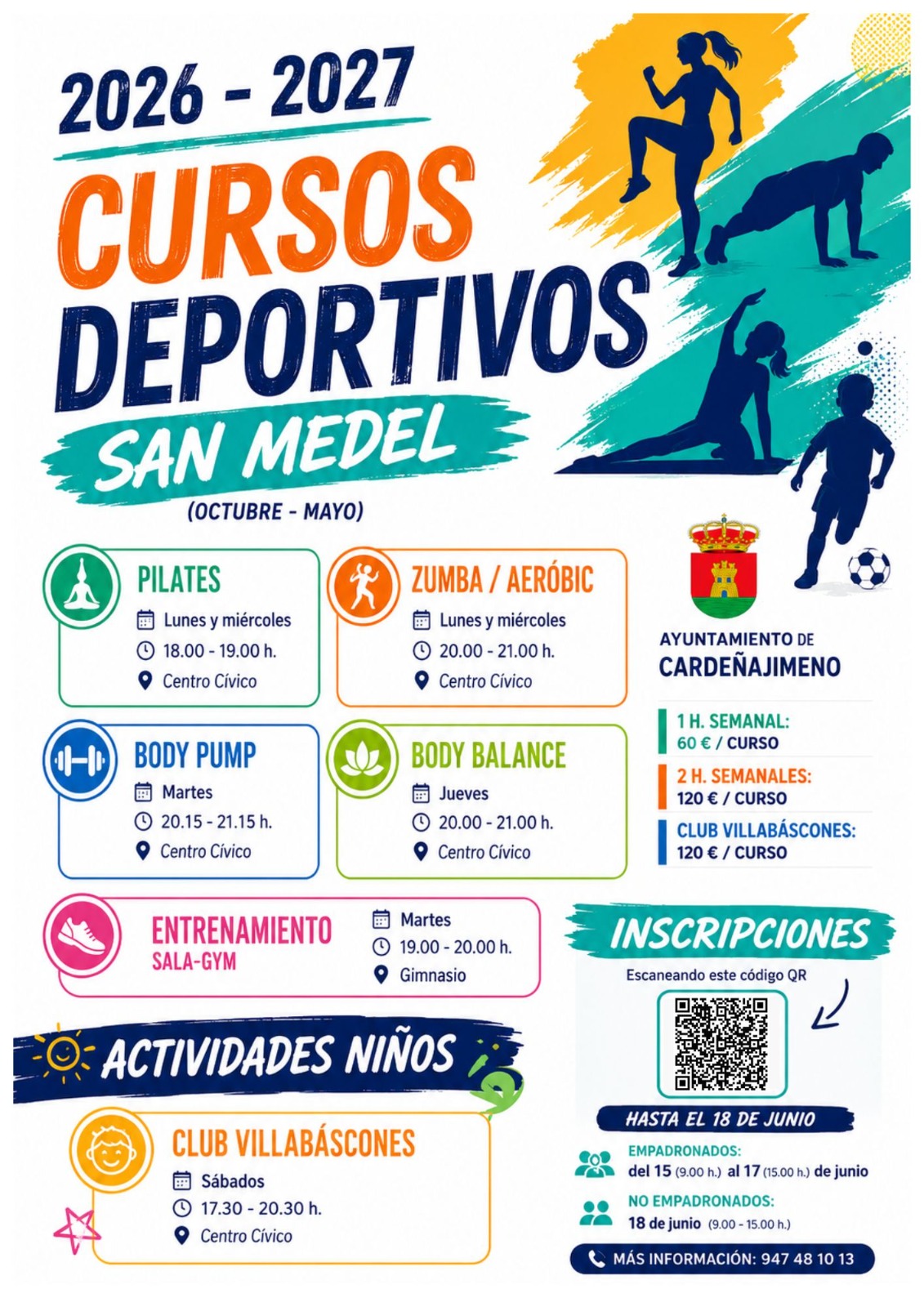 ACTIVIDADES DEPORTIVAS SAN MEDEL 2026-2027. PLAZO DE INSCRIPCIÓN DESDE EL LUNES 15 DE JUNIO A LAS 9:00.